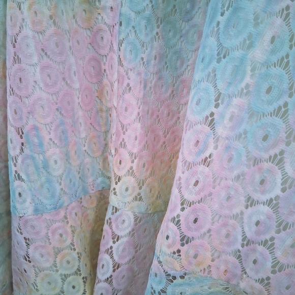 Pastel Fairy Dress Rainbow Lace Adjustable Straps Lined Zipper Back Pink Blue XL - Picture 10 of 13